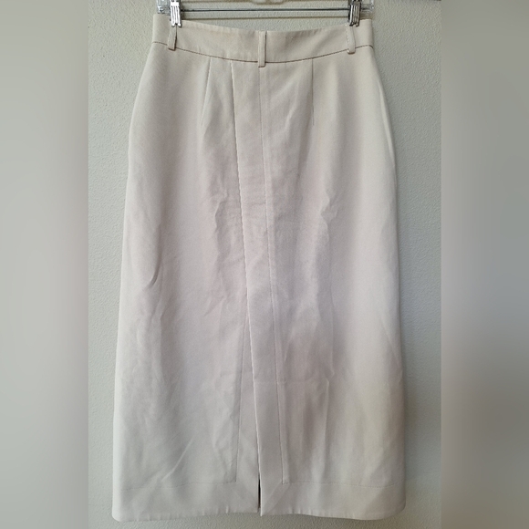 NWT Samsoe Samsoe Erika Skirt Midi Cream Button Down Closure Womens Size M - Picture 10 of 11